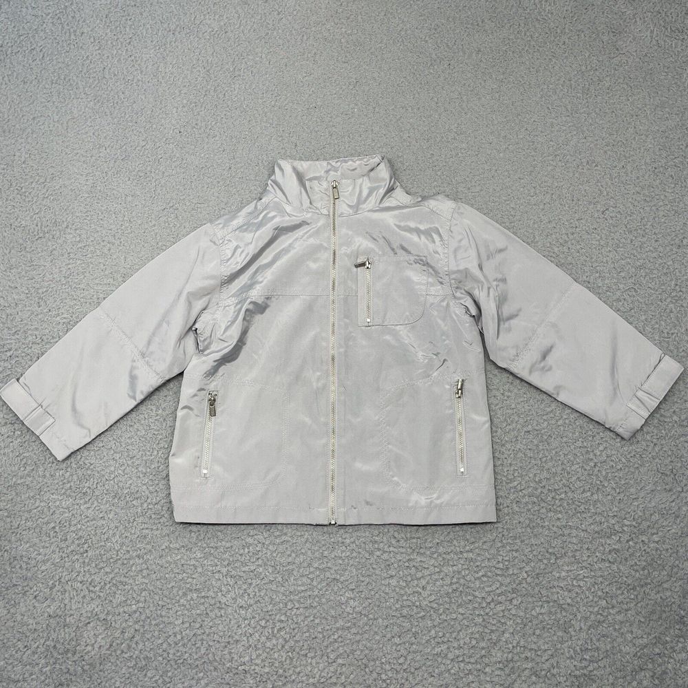 Kenneth Cole Windbreaker Jacket Boys 3T Gray Silver Casual Lightweight Fall Coat